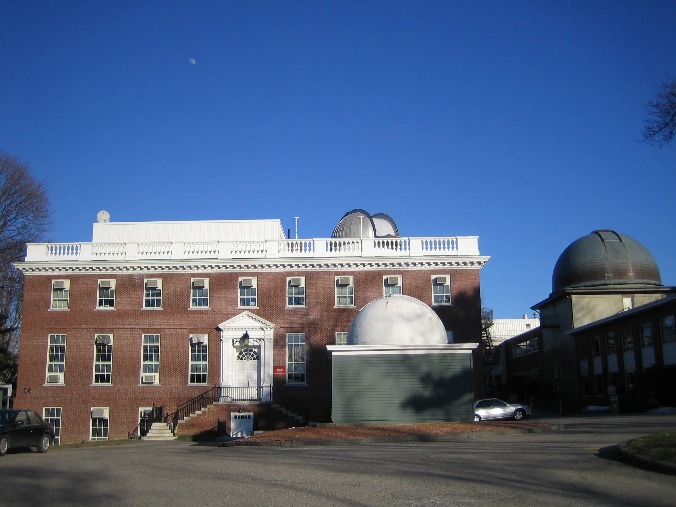 The Harvard & Smithsonian Center for Astrophysics on Garden Street in Cambridge, with its observatory domes